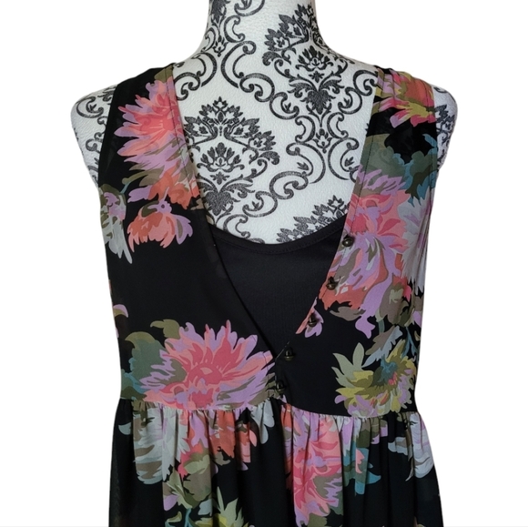 Anthropologie Maeve Violetta sheer floral babydoll dress size small​ - Picture 3 of 15